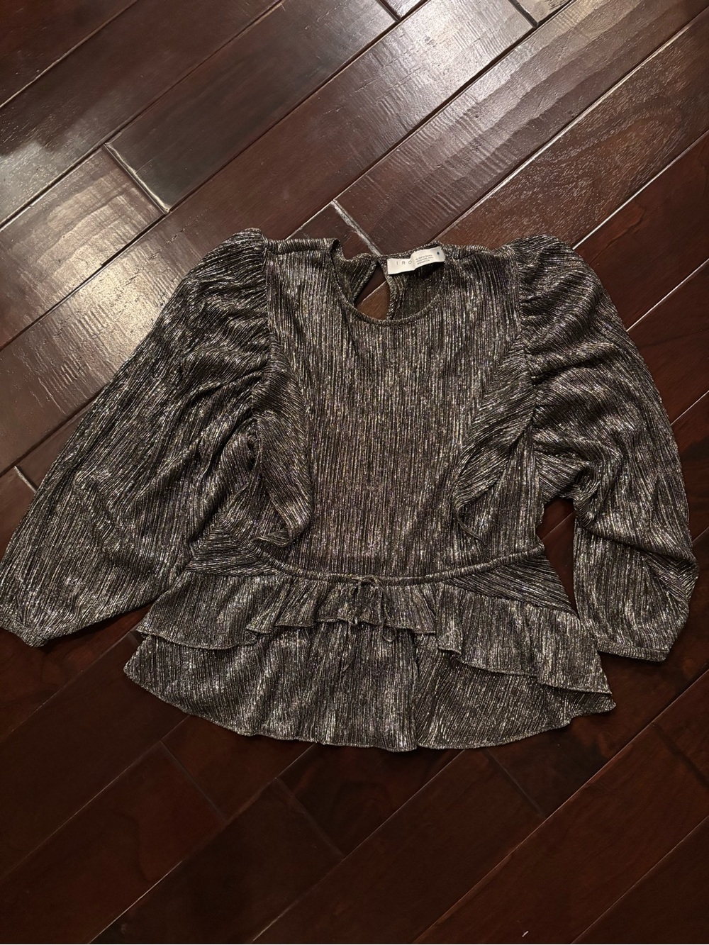 IRO metallic long sleeve blouse